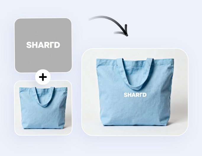 AI logo mockup effect on a bag