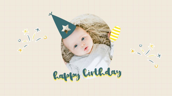 Add birthday stickers to photos using Fotor