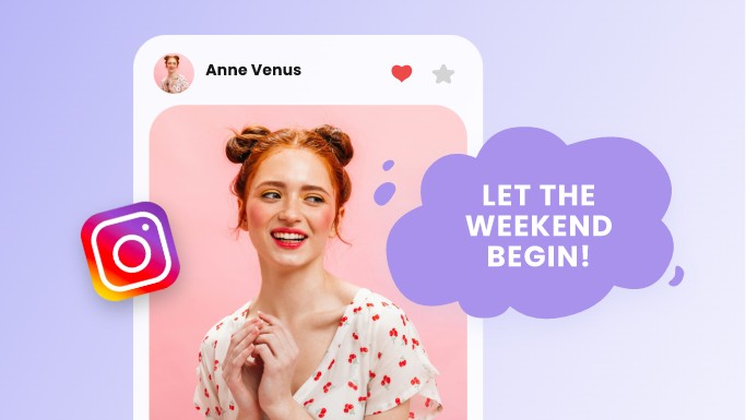 Add talk bubble to pictures to create social media posts