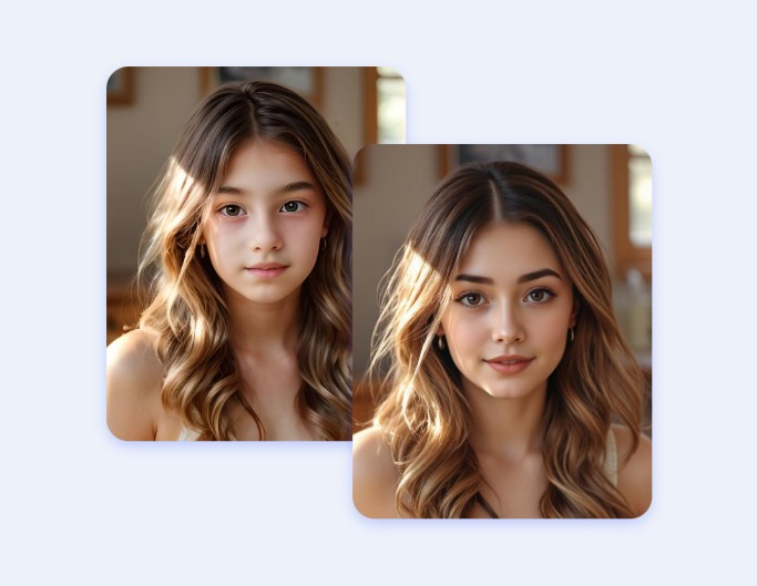 Age your duaghter photo to see what she will look like in the future