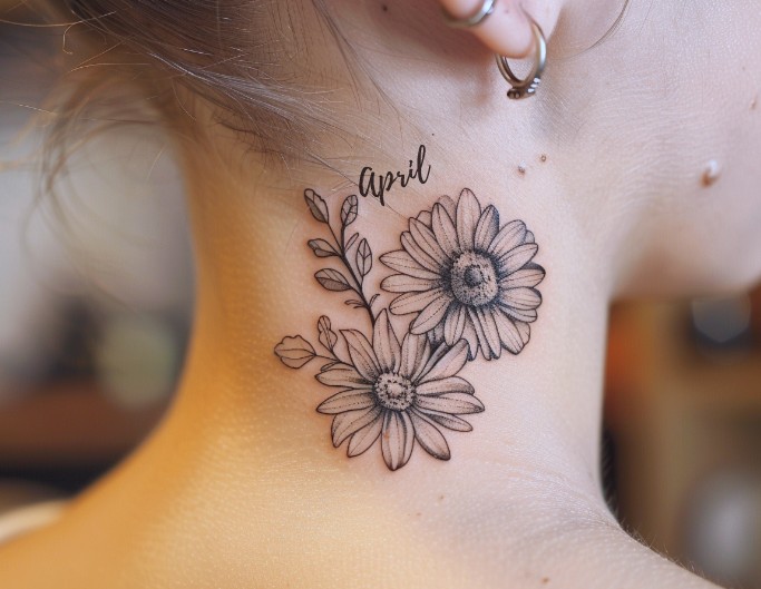April Birth Flower Tattoo
