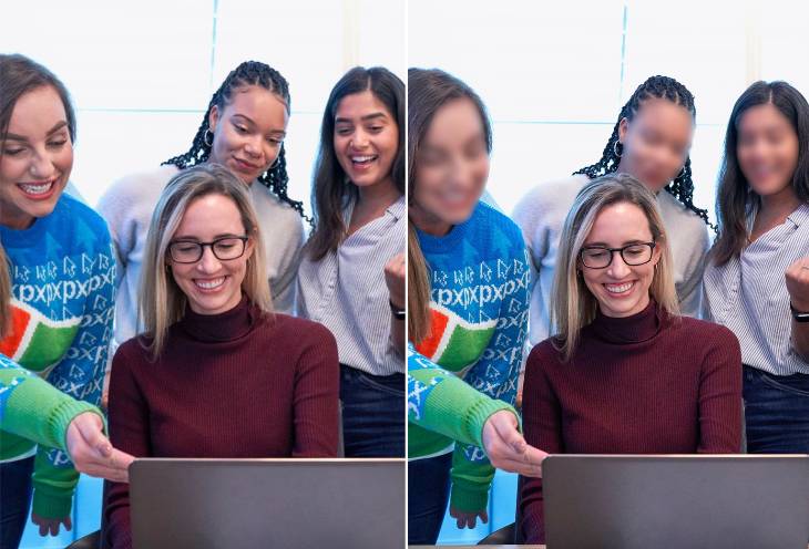 Blur faces in photo online with Fotor image blur tool