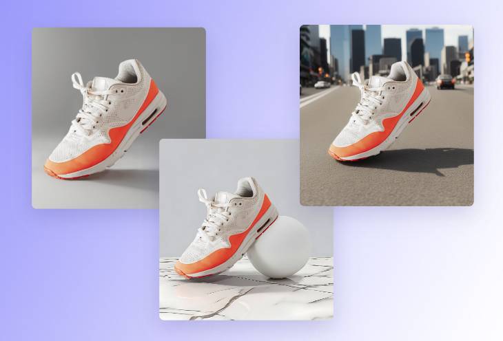 Change background and add new background to a sneaker product image using Fotor background changer