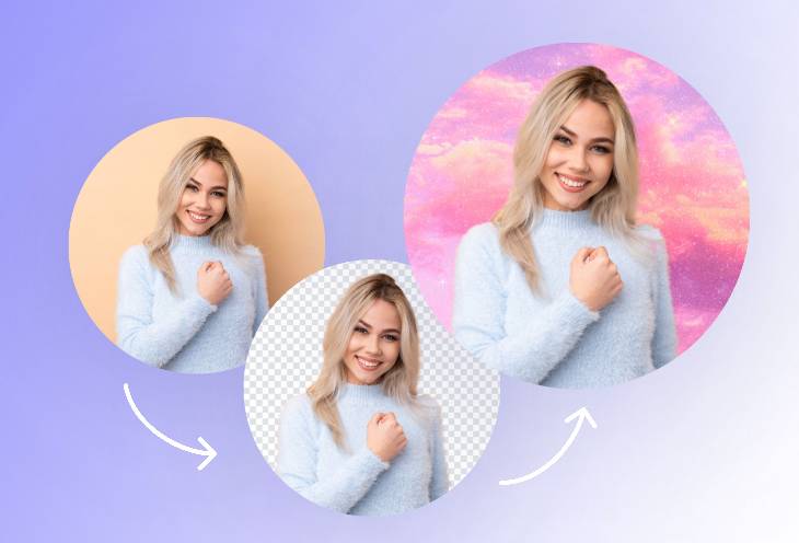Change background of profile picture using Fotor AI background changer