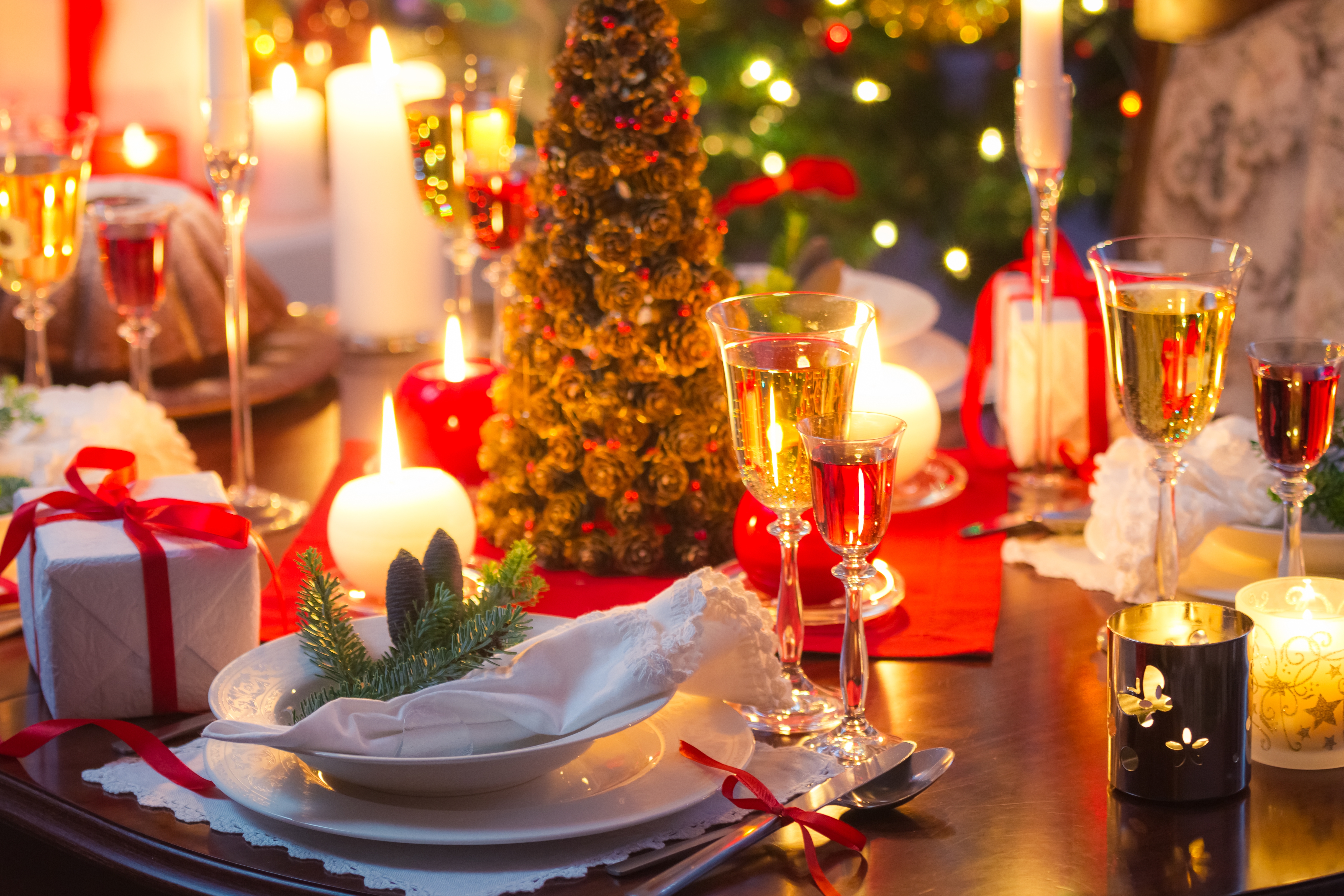 Christmas Eve with candle lights