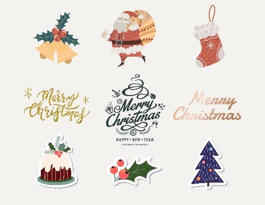 Christmas stickers and clip art on Fotor