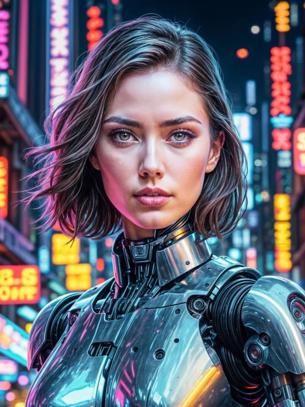 Cyberpunk Weibliches Porträt