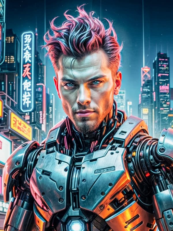 Cyberpunk Männliches Porträt