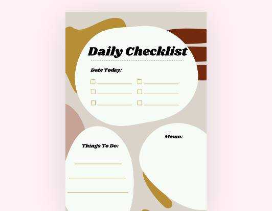 Daily checklist example on Fotor