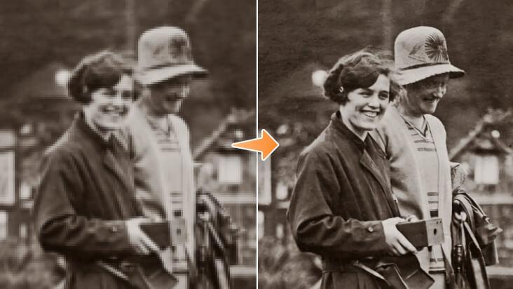 Migliora e ingrandisci una vecchia foto con l'upscaler di immagini online di Fotor