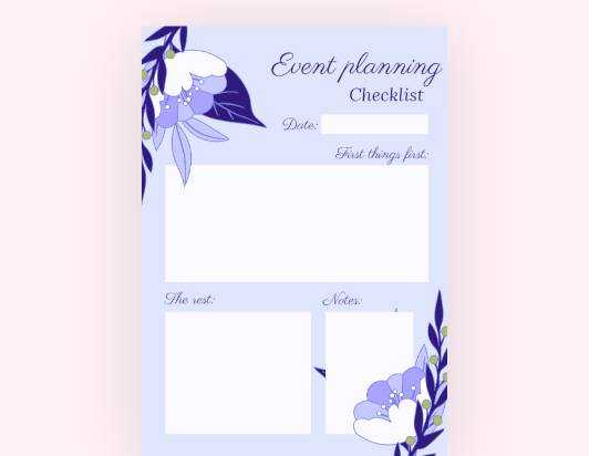 Event planning checklist on Fotor