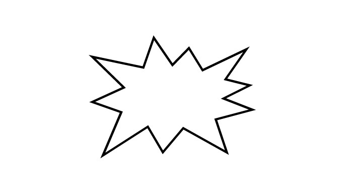 Beispiel einer Explosions-Sprechblase im Fotor Sprechblasen-Generator