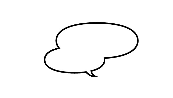 Beispiel einer erweiterten Textblase im Fotor Sprechblasen-Generator