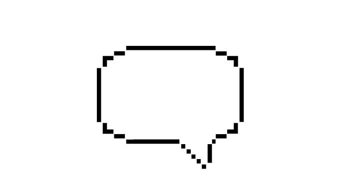 Beispiel einer Pixel-Sprechblase im Fotor Sprechblasen-Generator