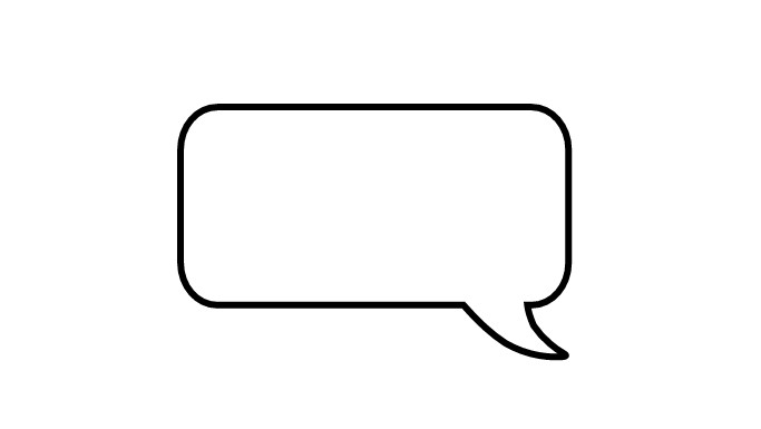 Beispiel einer rechteckigen Sprechblase im Fotor Sprechblasen-Generator