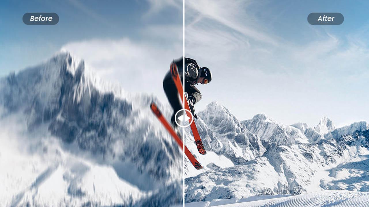 Sharpen image to fix motion blur: before and after sharpening