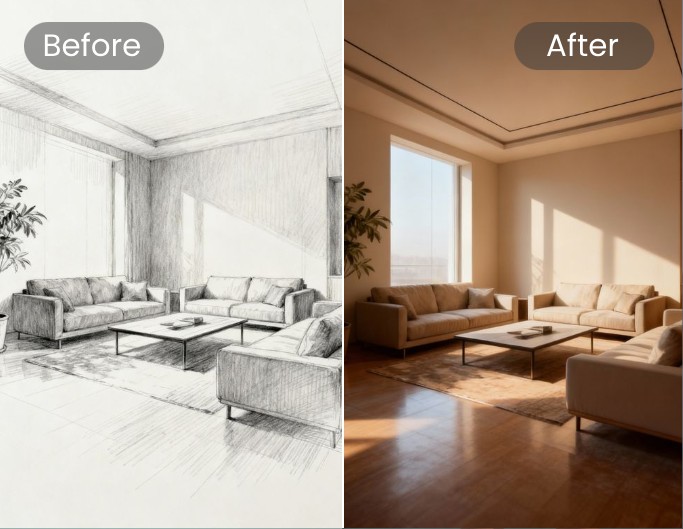 Fotor AI interior design