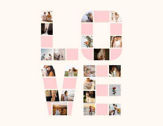 Letter photo collage
