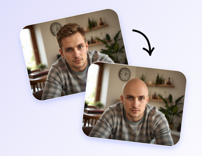 Make a short hair man bald