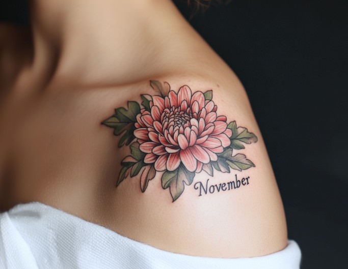 November Birth Flower Tattoo