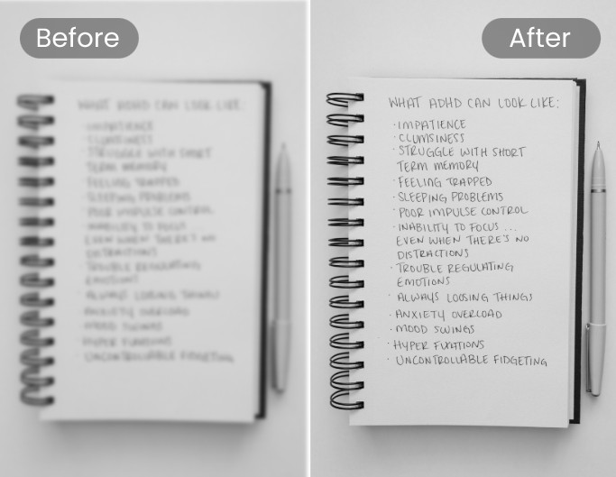 Remove blur form handwritten note image