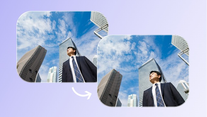 Gire a foto para corrigir a distorção da perspectiva