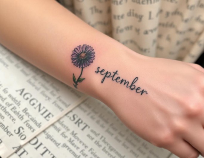 September Birth Flower Tattoo