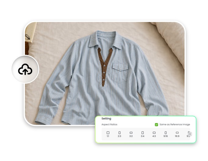 Step one upload a flat lay clothing image