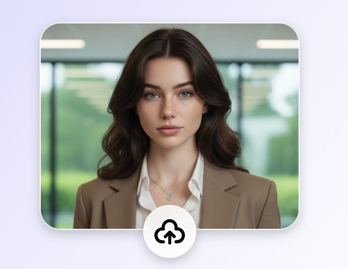 Step one upload a long haired female portrait to Fotor ai spokesperson video generator