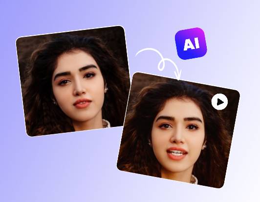 L'IA a transformé le portrait immobile de la femme en une image animée dans laquelle elle parle