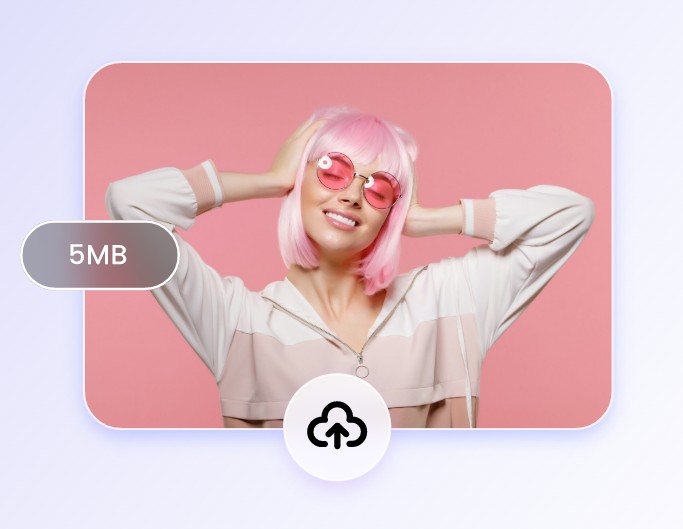 Upload a 5mb pink girl image to fotor picture compressor