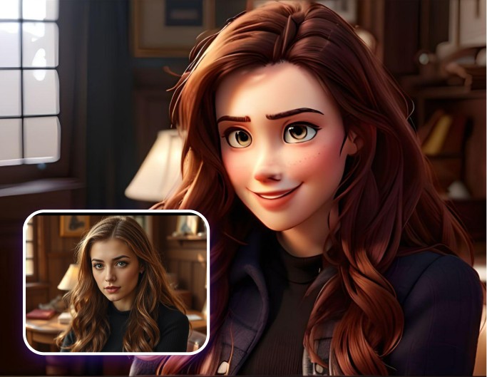 A beautiful girl become Disney character with Disney filter