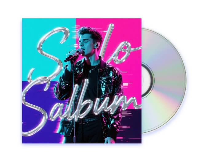 A glitch art album cover