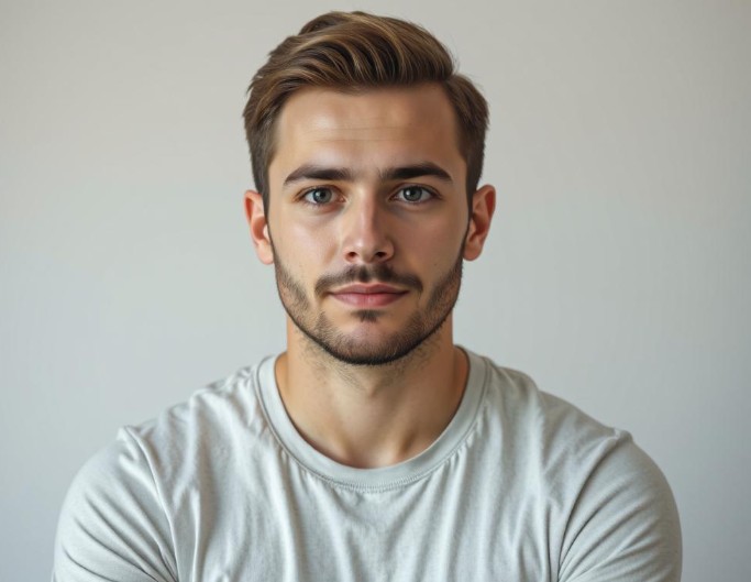 Un homme avec une barbe de trois jours