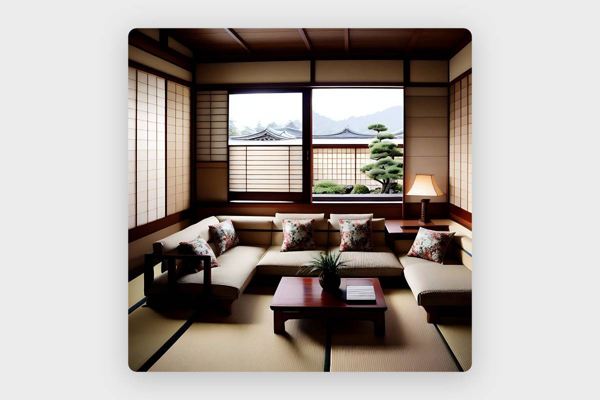 Ai generated japanese room interior design from Fotor