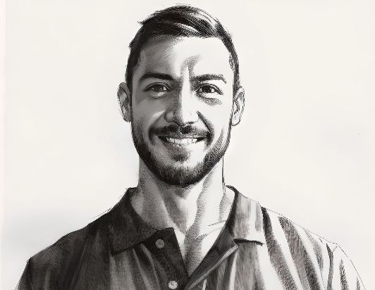 Ai male photo sketch example