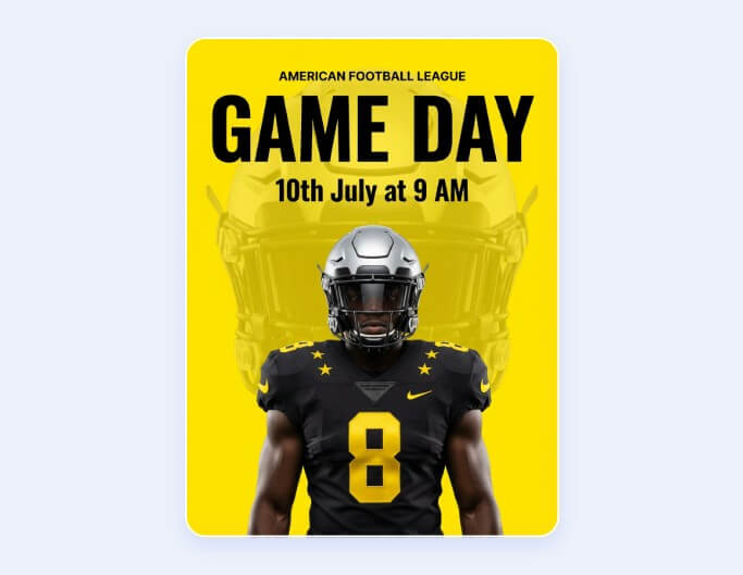 An ai poster banner about game day