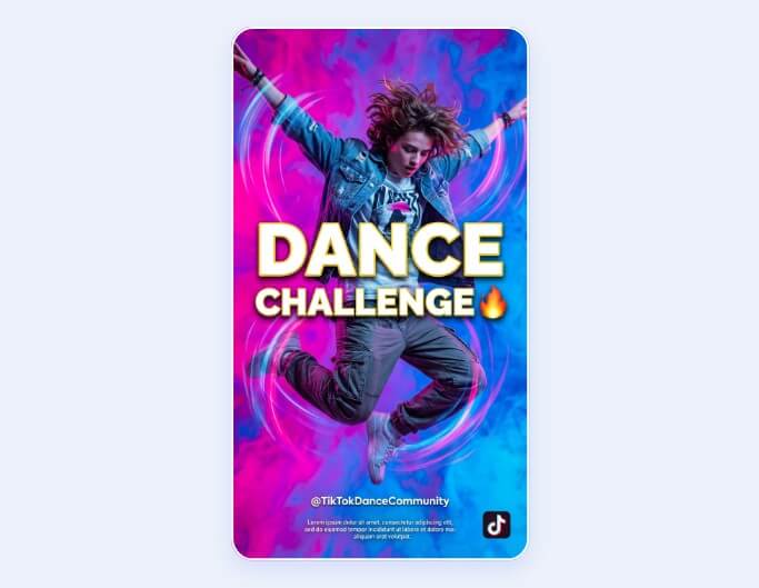 An ai tiktok banner for a dance challenge