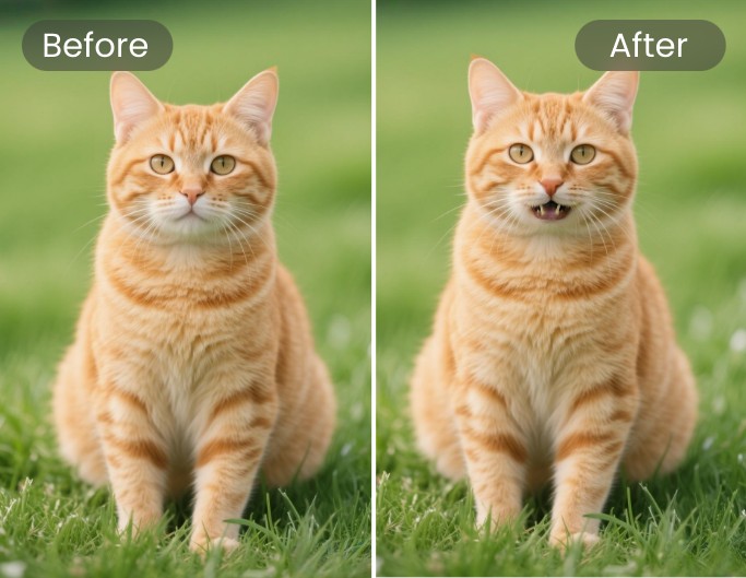 Animal and pet lip sync effect featuring a cat