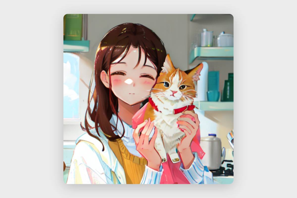 Imagen de chica anime con gato