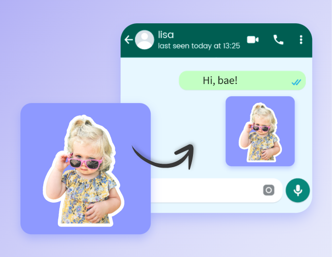 Apply your baby photos as gif with a white outline in fotor