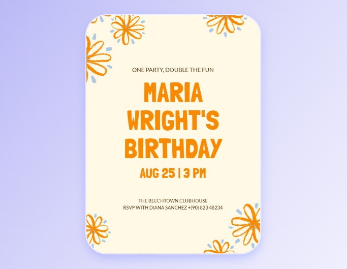 Birthday invitation