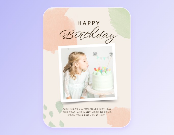Birthday poster template of fotor little girl theme