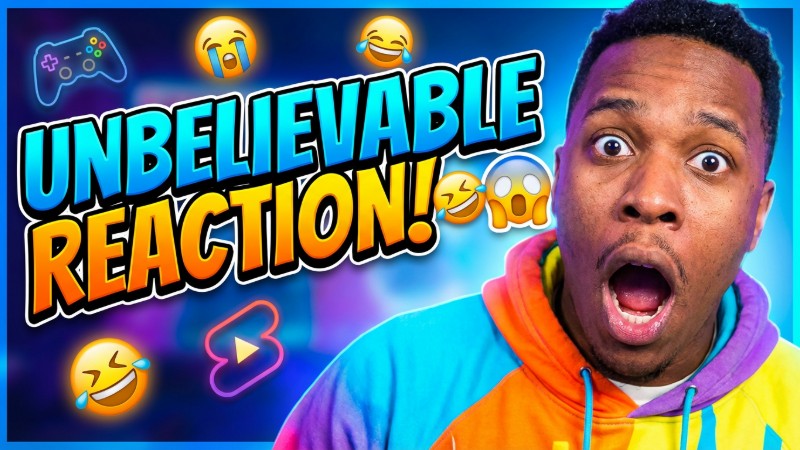 Bold text and outline thumbnail style for a man in exaggerated expression