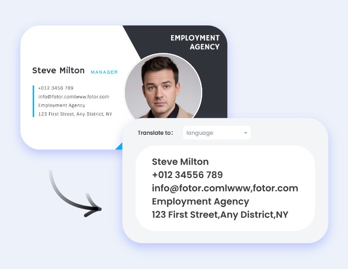 Business card text extraction
