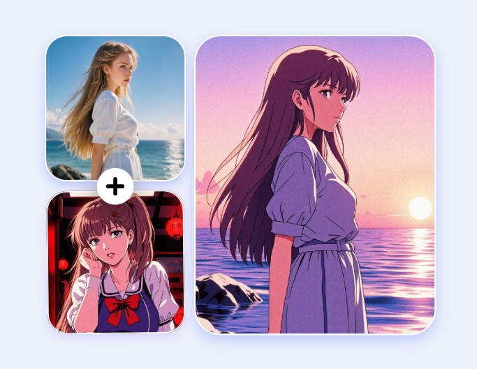 將女性人像轉成動漫風格