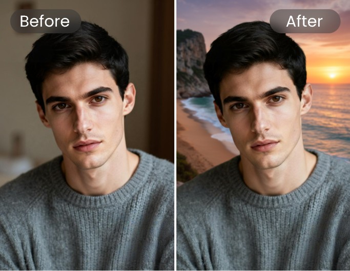 Change the backdrop of a picture with fotor