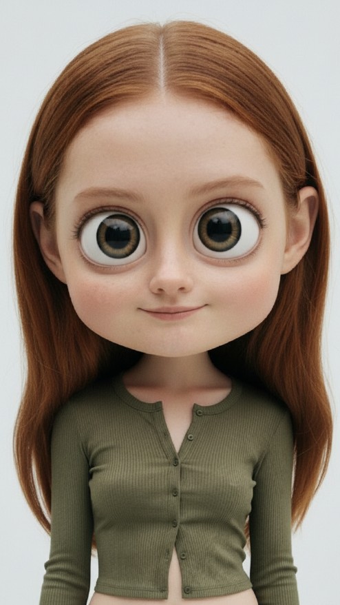 Chibi face style effect for a woman