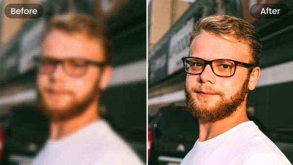 Helder mannenportret foto verbeterd door Fotor AI foto verbeteren