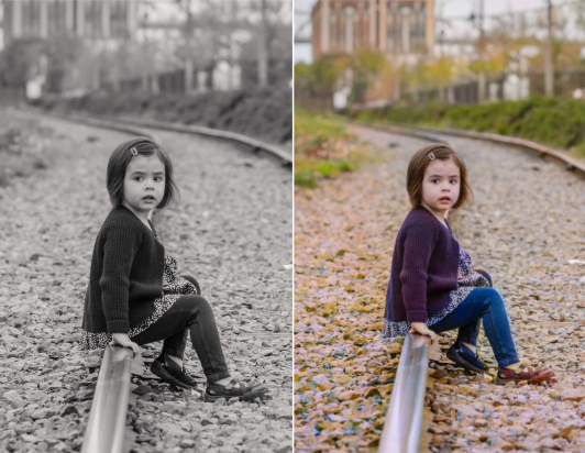 Kleur oude kinderfoto in met fotor online foto kleurenmaker